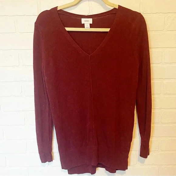 Old Navy red maroon v neck sweater size small - Picture 1 of 9